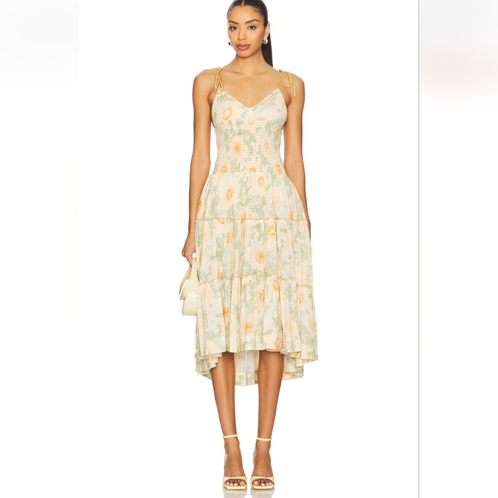 Free People Floral Print Midi Dress